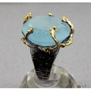 Женские Кольца Серебро Камень натуральный Аквамарин