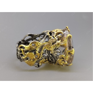 Женские Кольца Серебро Камень натуральный Кварц волосатик