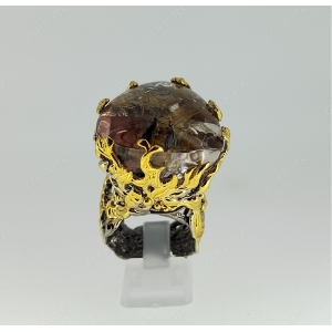 Женские Кольца Серебро Камень натуральный Кварц волосатик