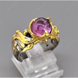 Женские Кольца Серебро Камень натуральный Турмалин