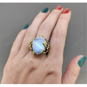 Женские Кольца Серебро Камень натуральный Лунный камень