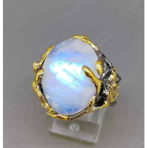 Женские Кольца Серебро Камень натуральный Лунный камень