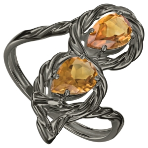 Женские Кольца Серебро Камень натуральный Цитрин