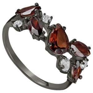 Женские Кольца Серебро Камень натуральный Гранат