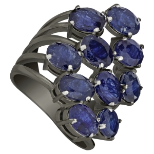 Женские Кольца Серебро Камень натуральный Сапфир