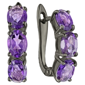Женские Серьги Серебро Камень натуральный Аметист