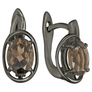 Женские Серьги Серебро Камень натуральный Раухтопаз