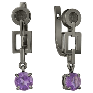 Женские Серьги Серебро Камень натуральный Аметист