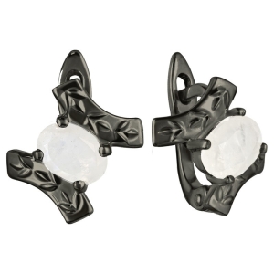 Женские Серьги Серебро Камень натуральный Лунный камень