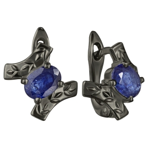 Женские Серьги Серебро Камень натуральный Сапфир