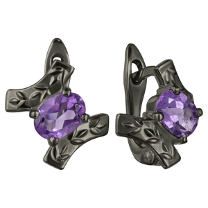 Женские Серьги Серебро Камень натуральный Аметист