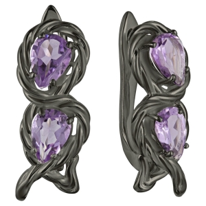 Женские Серьги Серебро Камень натуральный Аметист