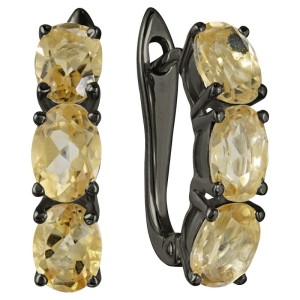 Женские Серьги Серебро Камень натуральный Цитрин