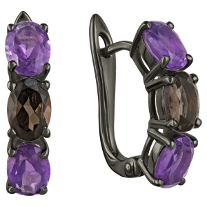 Женские Серьги Серебро Камень натуральный Аметист