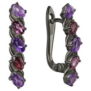 Женские Серьги Серебро Камень натуральный Аметист