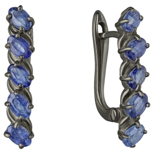 Женские Серьги Серебро Камень натуральный Сапфир