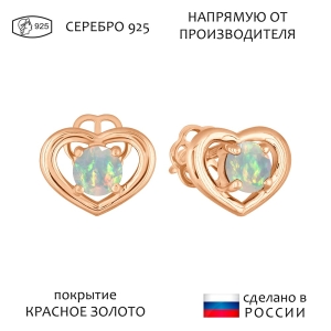 Женские Серьги Серебро Камень натуральный Опал