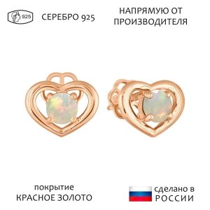 Женские Серьги Серебро Камень натуральный Опал