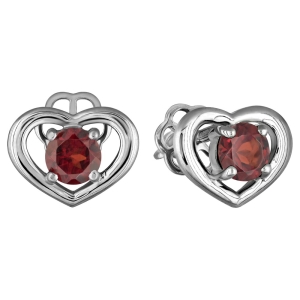 Женские Серьги Серебро Камень натуральный Гранат