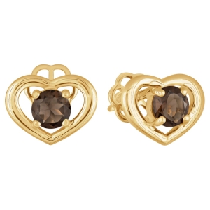 Женские Серьги Серебро Камень натуральный Раухтопаз