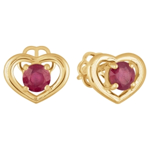 Женские Серьги Серебро Камень натуральный Рубин