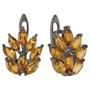 Женские Серьги Серебро Камень натуральный Цитрин