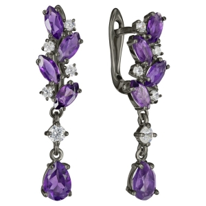 Женские Серьги Серебро Камень натуральный Аметист
