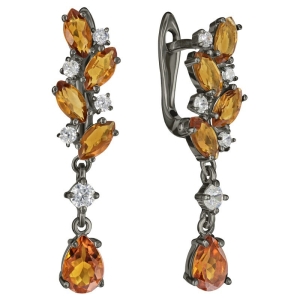 Женские Серьги Серебро Камень натуральный Цитрин