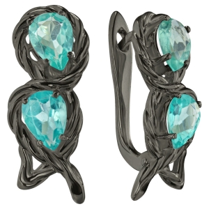 Женские Серьги Серебро Камень натуральный Апатит