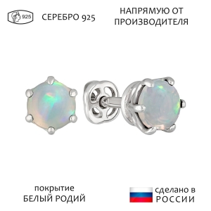 Женские Серьги Серебро Камень натуральный Опал