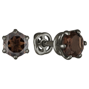 Женские Серьги Серебро Камень натуральный Раухтопаз