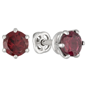 Женские Серьги Серебро Камень натуральный Гранат