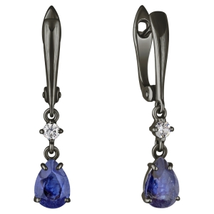 Женские Серьги Серебро Камень натуральный Сапфир