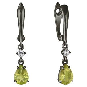 Женские Серьги Серебро Камень натуральный Хризолит