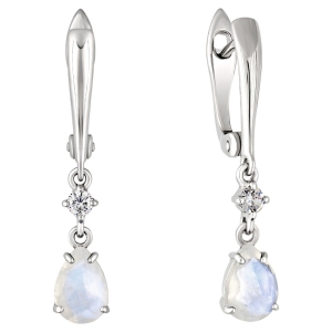 Женские Серьги Серебро Камень натуральный Лунный камень