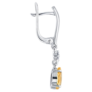 Женские Серьги Серебро Камень натуральный Цитрин