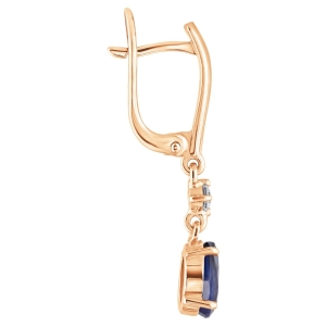 Женские Серьги Серебро Камень натуральный Сапфир