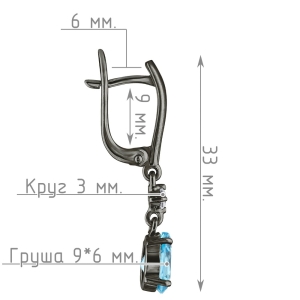 Женские Серьги Серебро Камень натуральный Топаз