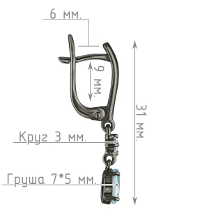 Женские Серьги Серебро Камень натуральный Топаз