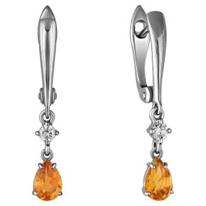 Женские Серьги Серебро Камень натуральный Цитрин