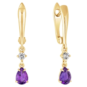 Женские Серьги Серебро Камень натуральный Аметист