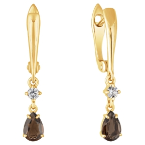 Женские Серьги Серебро Камень натуральный Раухтопаз