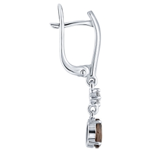 Женские Серьги Серебро Камень натуральный Раухтопаз