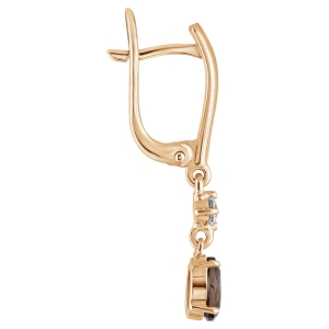 Женские Серьги Серебро Камень натуральный Раухтопаз