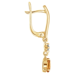 Женские Серьги Серебро Камень натуральный Цитрин