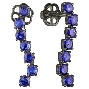 Женские Серьги Серебро Камень натуральный Сапфир