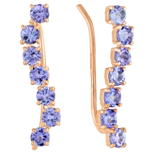 Женские Серьги Серебро Камень натуральный Танзанит