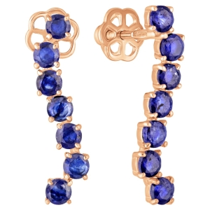 Женские Серьги Серебро Камень натуральный Сапфир