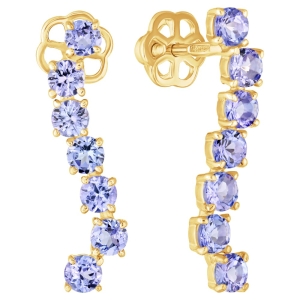 Женские Серьги Серебро Камень натуральный Танзанит