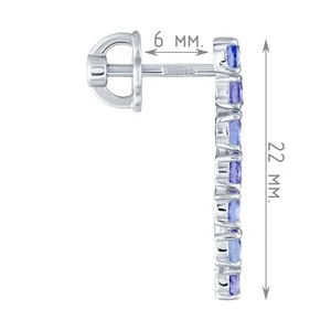 Женские Серьги Серебро Камень натуральный Танзанит